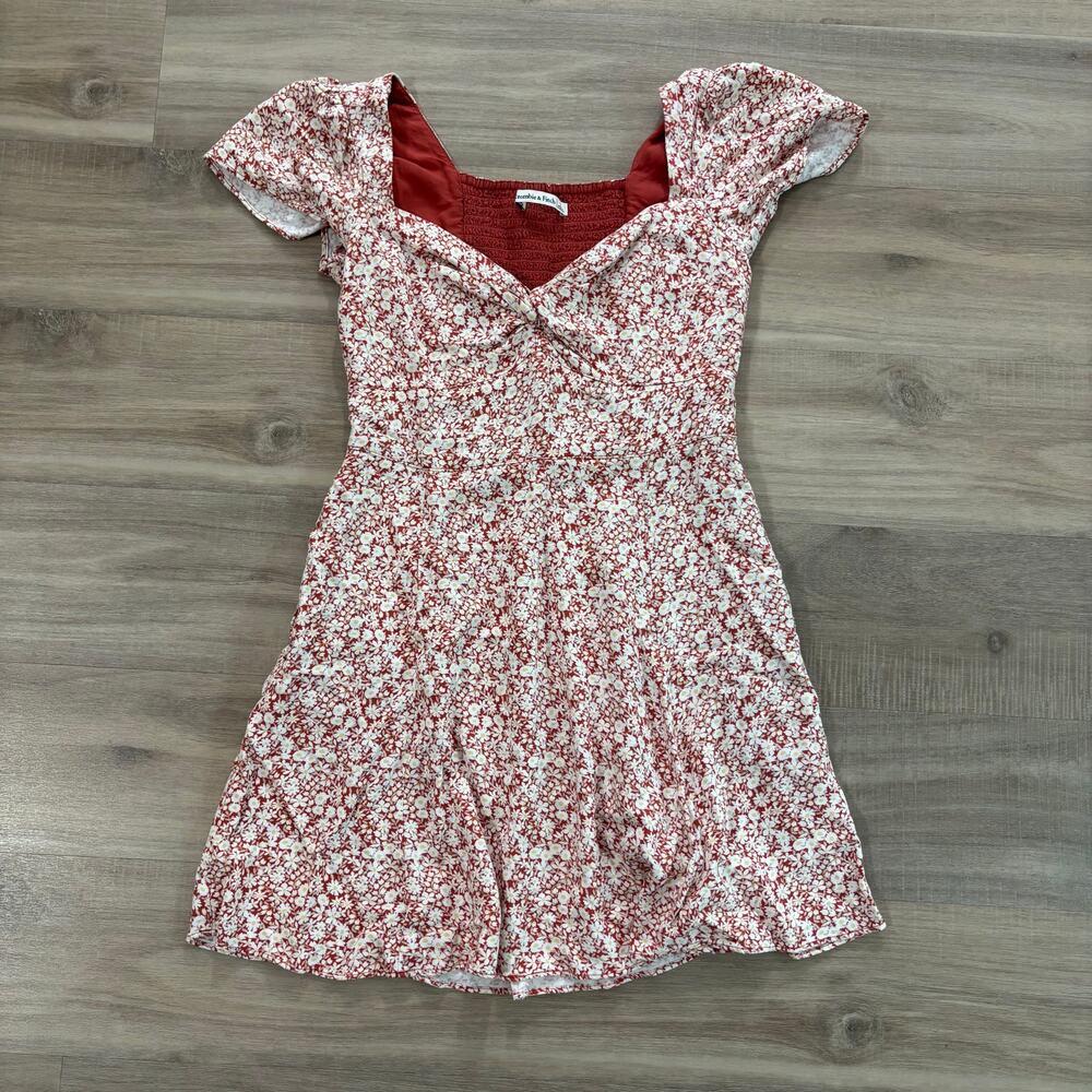 Abercrombie & Fitch Orange Floral Short Sleeve Dress Women Size Small